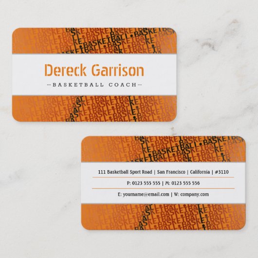 Basketball Coach | Moderne sport Visitekaartje (Voorkant / Achterkant)