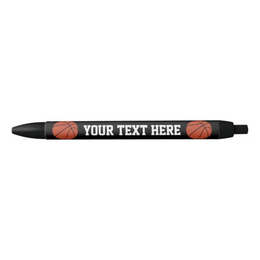 Basketball Coach of Player Custom Team Name / Text Zwarte Inkt Pen (Voorkant)