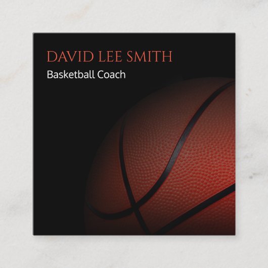 Basketball Coach Vierkante Visitekaartje (Voorkant)