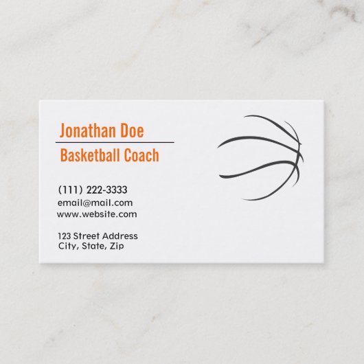 Basketball Coach Visitekaartje (Voorkant)