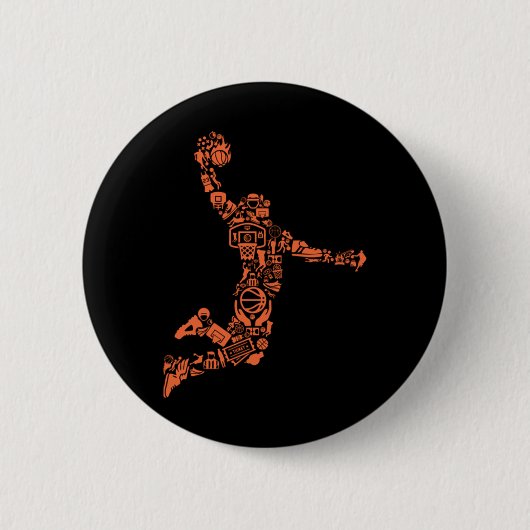 Basketball Collage Ronde Button 5,7 Cm (Voorkant)
