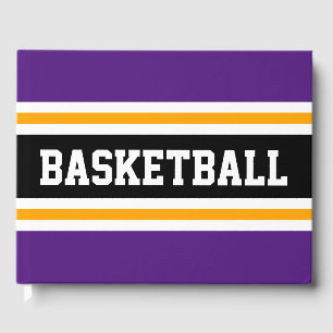 BASKETBALL Cool Royal Paarse zwarte racestrepen Gastenboek