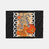 Basketball Coquette Bow Game Day Women Girl  Fleece Deken (Voorkant (Horizontaal))
