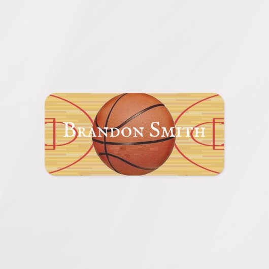 Basketball Court Ball Design Name Labels (Design 1)