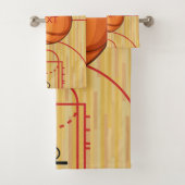 Basketball Court Ball Design Towel Set Bad Handdoek (Insitu)