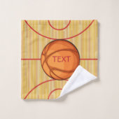 Basketball Court Ball Design Towel Set Bad Handdoek (Wasdoekje)