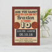 Basketball Court Boys Anniversaire Fête Invitation (Debout devant)