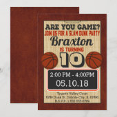 Basketball Court Boys Anniversaire Fête Invitation (Devant / Derrière)