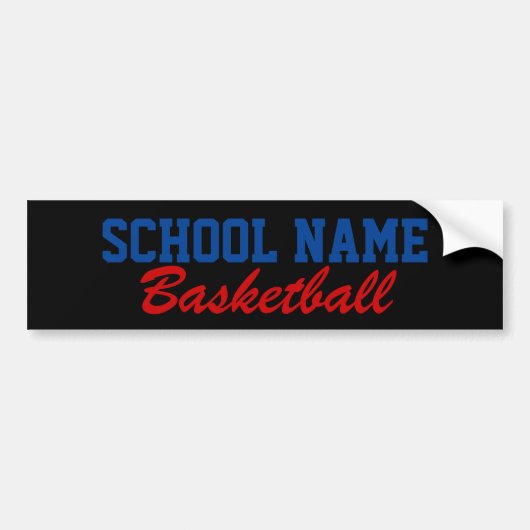 Basketball - Creëer je eigen schoolgeest Bumpersticker (Voorkant)
