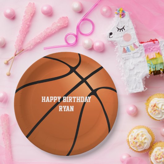 Basketball Custom Birthday Paper Bord (Feest)