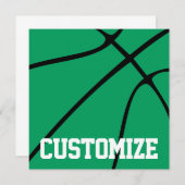 Basketball Custom Team Name Green Basketball Sport (Voorkant / Achterkant)