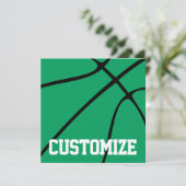 Basketball Custom Team Name Green Basketball Sport (Staand voorkant)