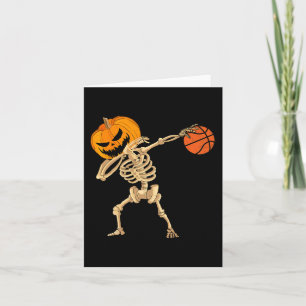 Basketball Dabbing Skeleton Mannen Boys Halloween  Kaart