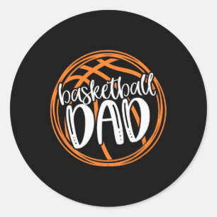 Basketball DAD Shirt Ronde Sticker
