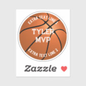 Basketball, de Naam van het Kind, MVP/Aantal, 2 Li Sticker (Vel)