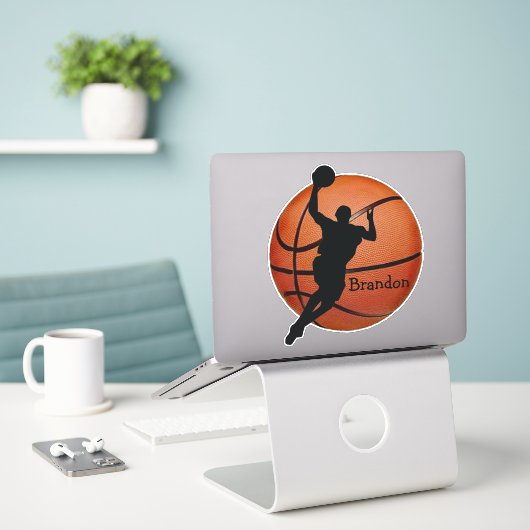 Basketball Design Contour Sticker (Laptop op bureau)