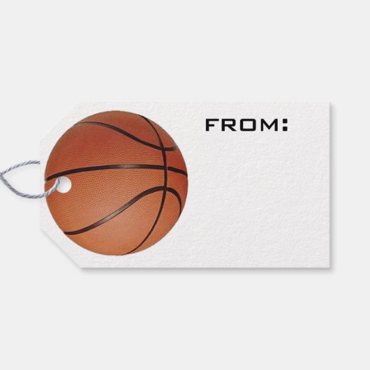 Basketball Design Gift Label Cadeaulabel (Achterkant Horizontaal)