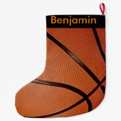 Basketball Design Large Kerstmis Stocking Grote Kerstsok (Achterkant)