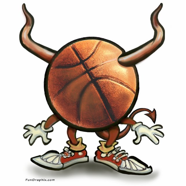 Basketball Devil Staand Fotobeeldje (Voorkant)