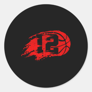 Basketball Distress 12e 12 jaar oude Birthday Pa Ronde Sticker