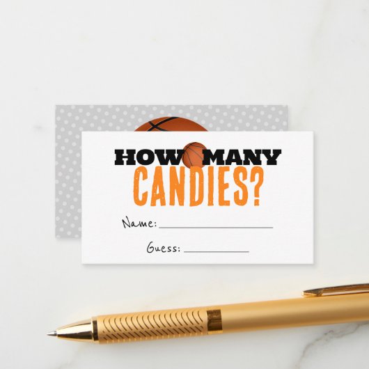 Basketball Douche Combien de bonbons Guides Cartes (Devant/Arrière en situation)