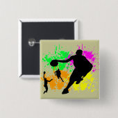Basketball Dreams Vierkante Button 5,1 Cm (Voorkant /achterkant)