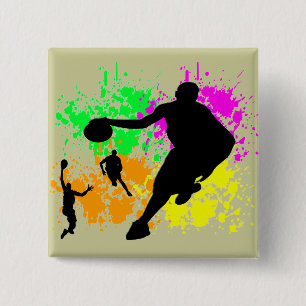 Basketball Dreams Vierkante Button 5,1 Cm