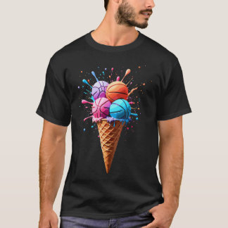 Basketball Drip Ice Cream Sprinkles Basketball T-shirt