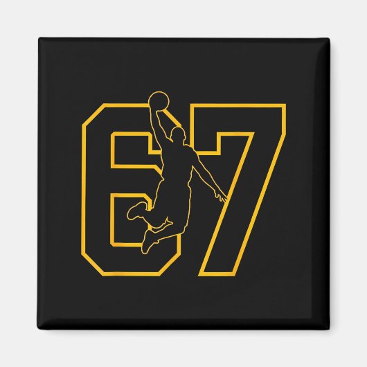 Basketball Drip Number 67 Basketball Player  Magneet (Voorkant)