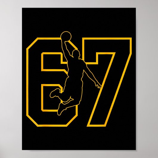 Basketball Drip Number 67 Basketball Player  Poster (Voorkant)