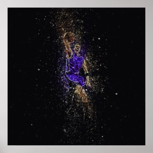 Basketball dunk glitter poster (Voorkant)