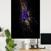 Basketball dunk glitter poster (Thuiskantoor)