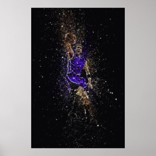 Basketball dunk glitter poster (Voorkant)