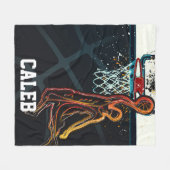 Basketball Dunk Jump Shot Modern Urban Cool Fleece Deken (Voorkant (Horizontaal))