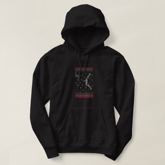 Basketball Dunking kerstkool Sport Ugly X-Mas Hoodie (Design voorkant)
