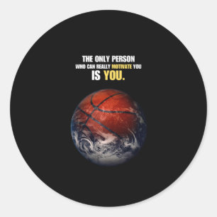 Basketball Earth Motivatie Inspirerend Quote Ronde Sticker