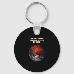 Basketball Earth Motivatie Inspirerend Quote Sleutelhanger