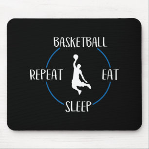 Basketball Eat Sleep Herhaal Gift voor Basketball Muismat