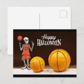 Basketball en geest Halloween Briefkaart (Voorkant / Achterkant)
