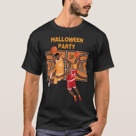 Basketball en geest Halloween T-shirt