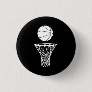 Basketball en Hoop Button Black