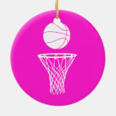 Basketball en Hoop Ornament Pink (Achterkant)