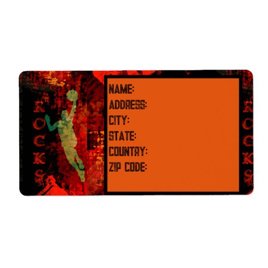 BASKETBALL ETIKET (Voorkant)