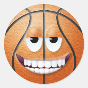 Basketball Face 2 Ronde Sticker