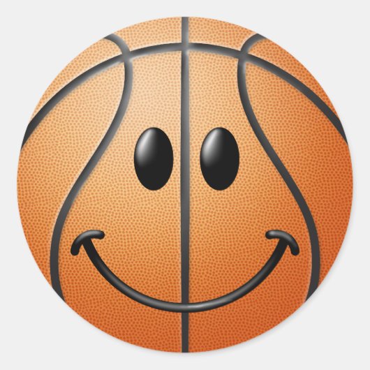 Basketball Face Ronde Sticker (Voorkant)