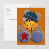 Basketball Fan Beer Briefkaart (Voorkant / Achterkant)