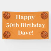 Basketball Fan Birthday Party Spandoek (Horizontaal)