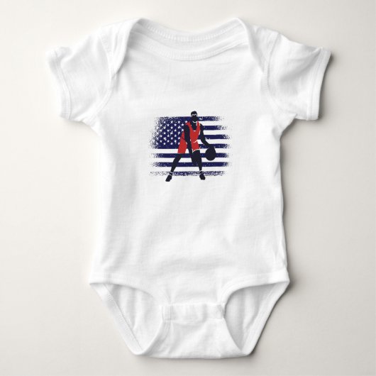 Basketball Fan Jersey USA Flag Romper (Voorkant)