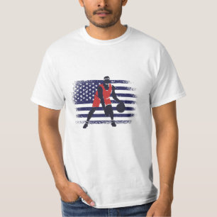 Basketball Fan Jersey USA Flag T-shirt