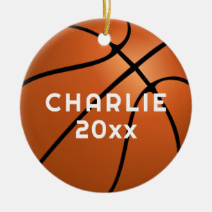Basketball Fan Name Kerstmis Keramisch Ornament